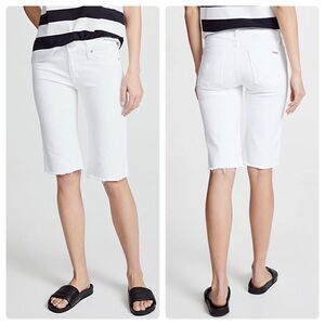 NWT Hudson Amelia Knee Cut Off Shorts in Optical White